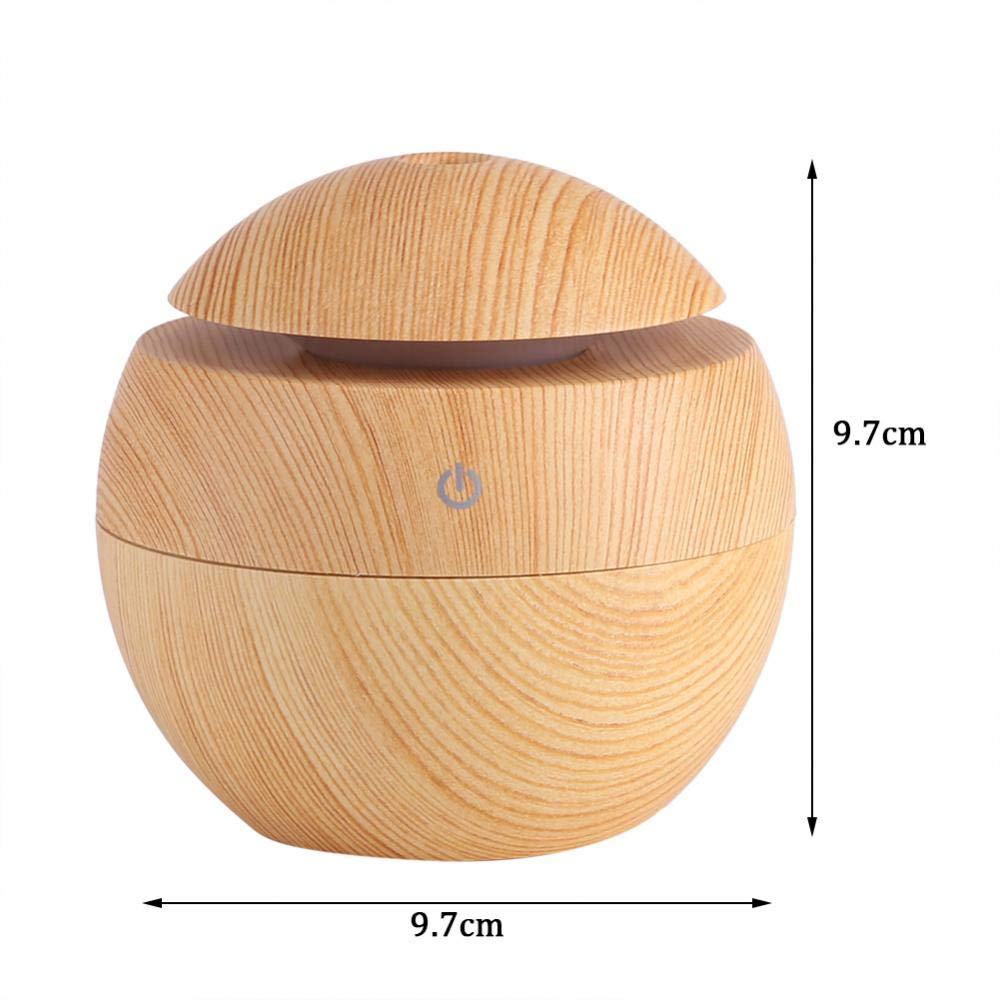 Light Wood Humidifier - Wooden Humidifier Aroma Diffuser with Led Night Light Colorful Change for Car, Office, Babies, humidifiers for home, air humidifier for room