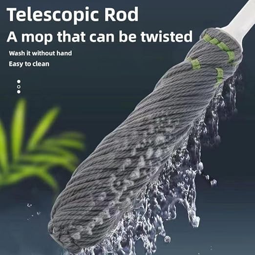 Twist Mop - Round Cleaning Mop  Folding Mop - Twist And Squeeze Mop - Microfiber Cleaning Mop - Self-wringing Twist Mops For Floor Cleaning